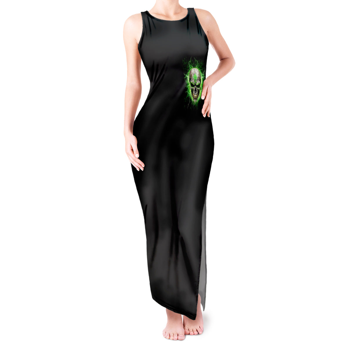 Thunder Skull Tank Maxi Dress I'm Not Anti-Social I Must Not User Friendly - Wonder Print Shop