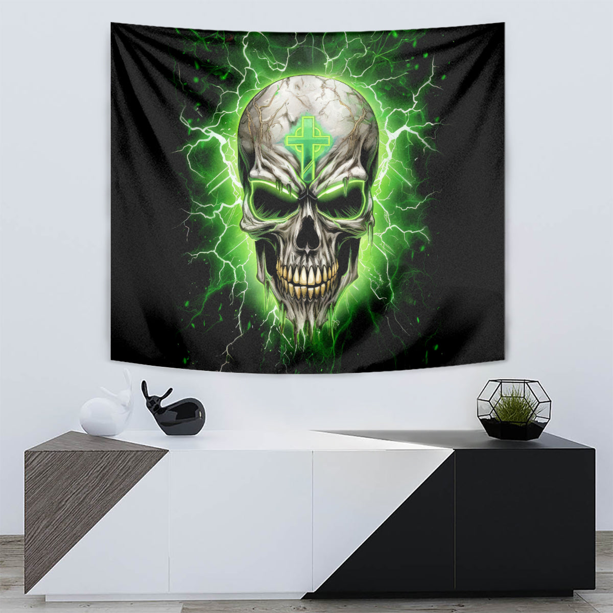 Thunder Skull Tapestry I'm Not Anti-Social I Must Not User Friendly - Wonder Print Shop