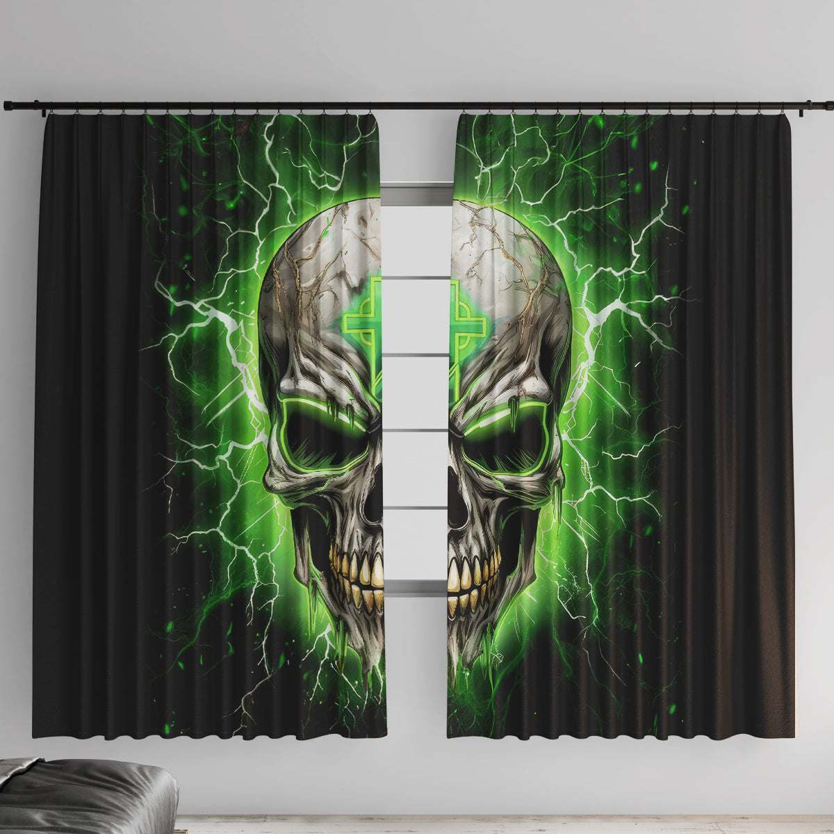 Thunder Skull Window Curtain I'm Not Anti-Social I Must Not User Friendly - Wonder Print Shop
