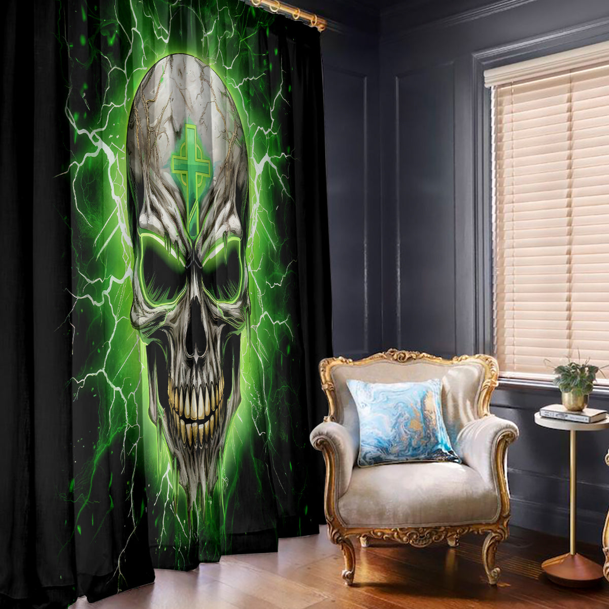 Thunder Skull Window Curtain I'm Not Anti-Social I Must Not User Friendly - Wonder Print Shop