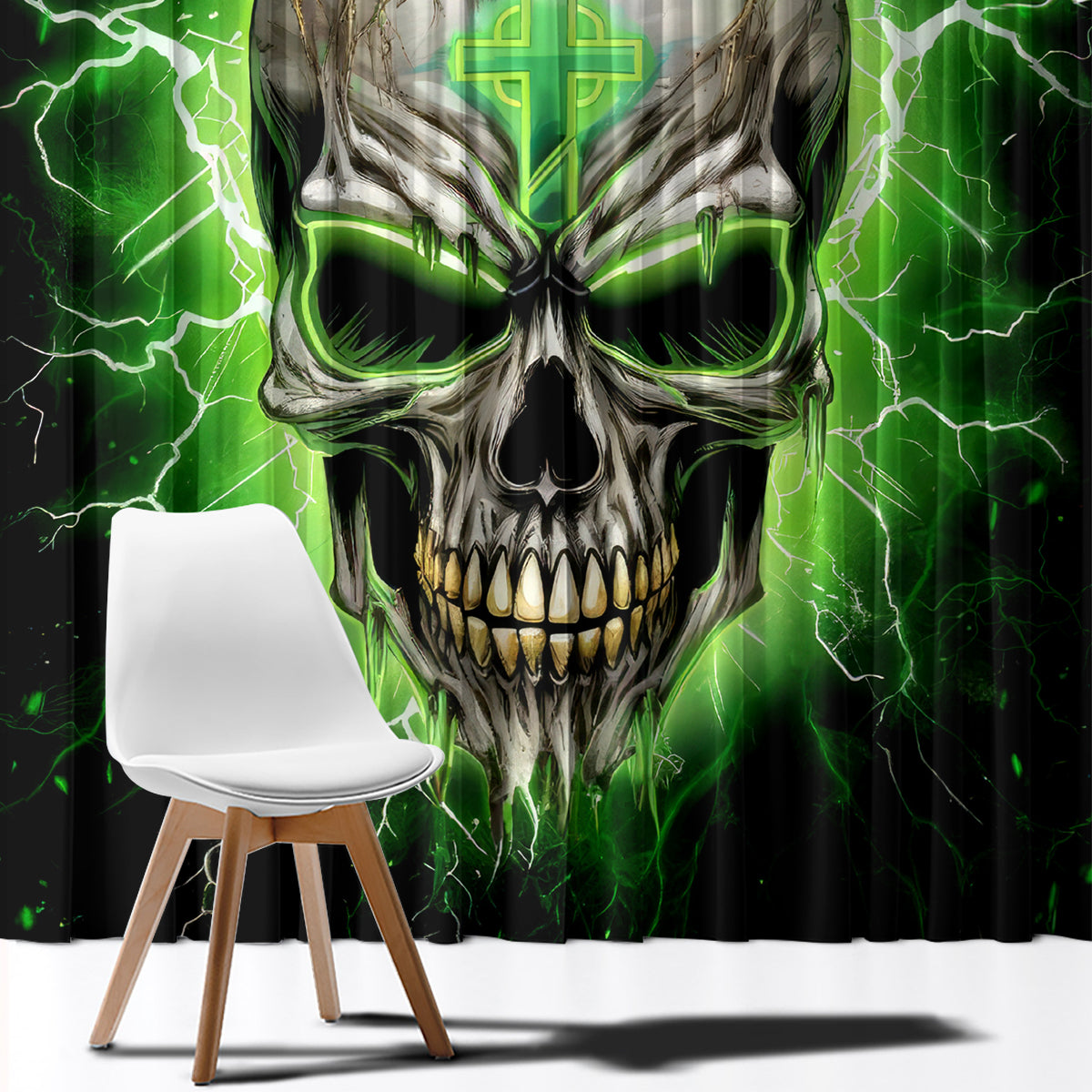 Thunder Skull Window Curtain I'm Not Anti-Social I Must Not User Friendly - Wonder Print Shop