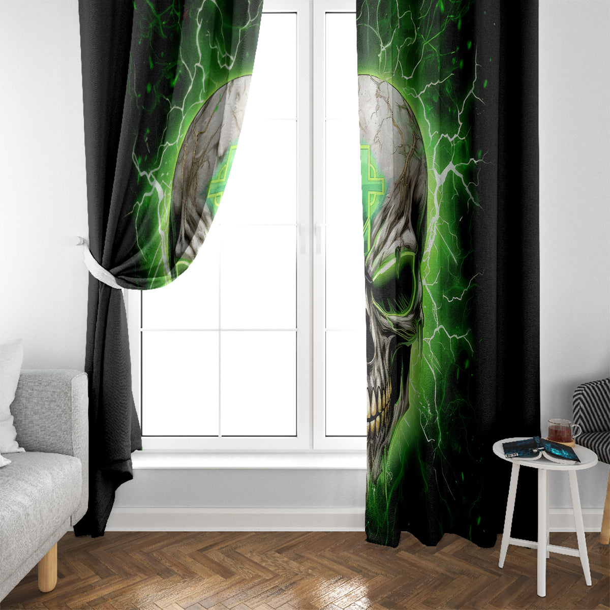 Thunder Skull Window Curtain I'm Not Anti-Social I Must Not User Friendly - Wonder Print Shop