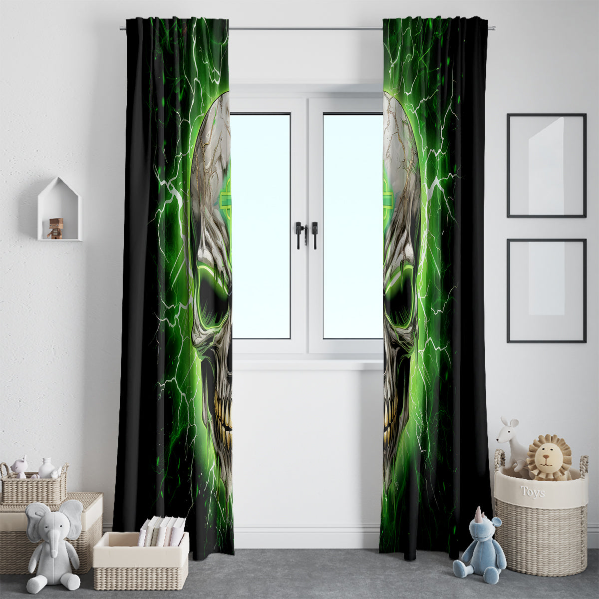 Thunder Skull Window Curtain I'm Not Anti-Social I Must Not User Friendly - Wonder Print Shop