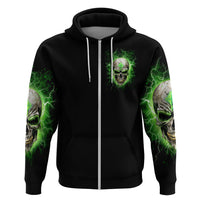 Thunder Skull Zip Hoodie I'm Not Anti-Social I Must Not User Friendly - Wonder Print Shop