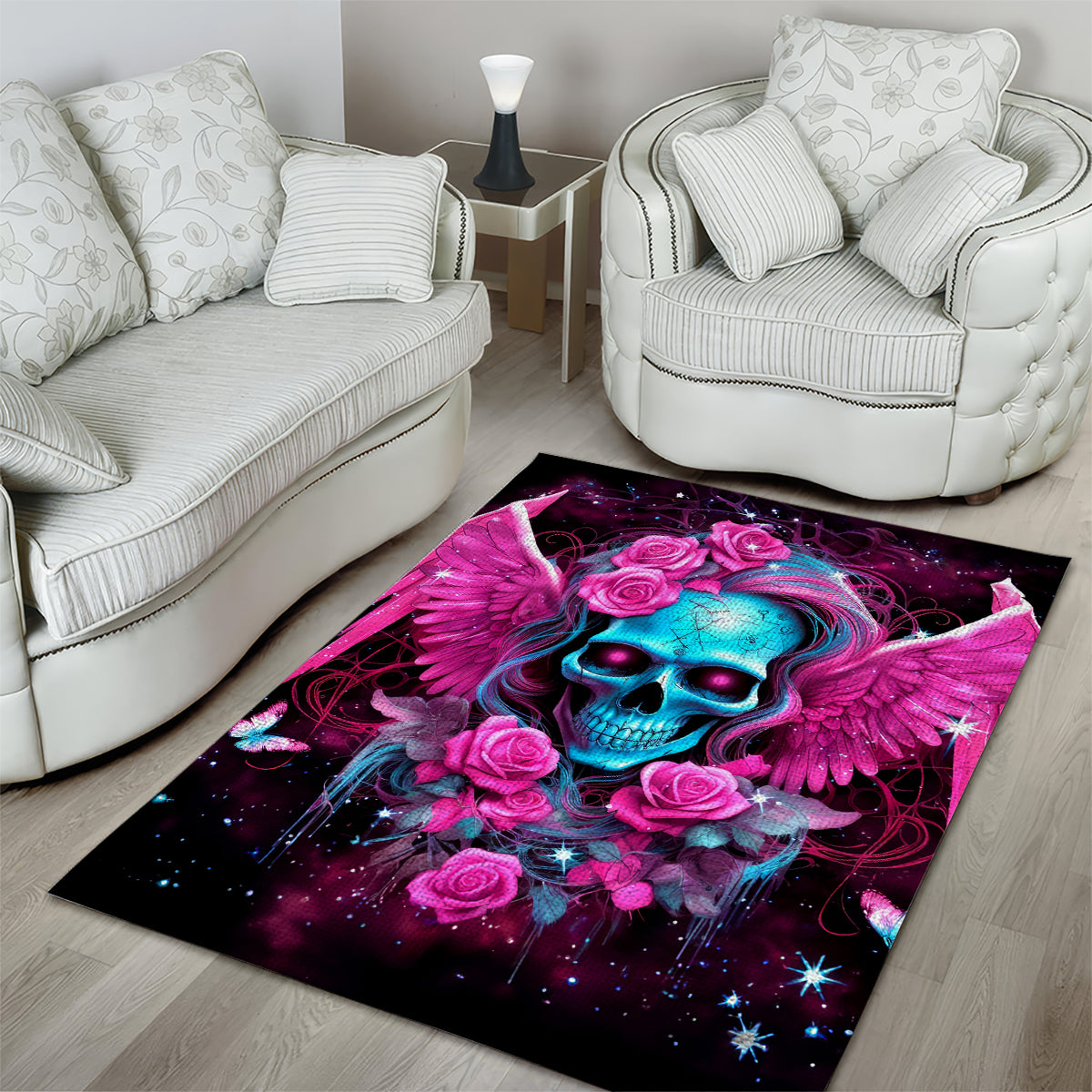Skull Lady Area Rug In My Next Life I Want To Be The Karma Fairy - Wonder Print Shop