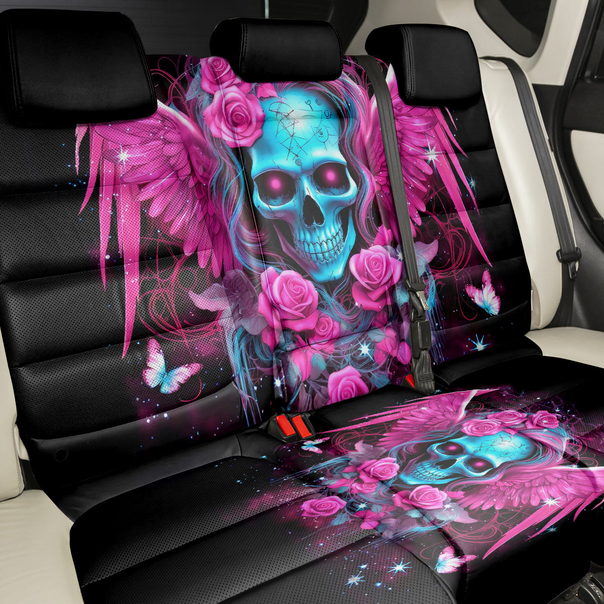 Skull Lady Back Car Seat Cover In My Next Life I Want To Be The Karma Fairy - Wonder Print Shop