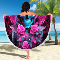 Skull Lady Beach Blanket In My Next Life I Want To Be The Karma Fairy - Wonder Print Shop