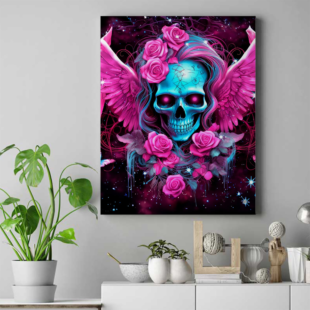 Skull Lady Canvas Wall Art In My Next Life I Want To Be The Karma Fairy - Wonder Print Shop