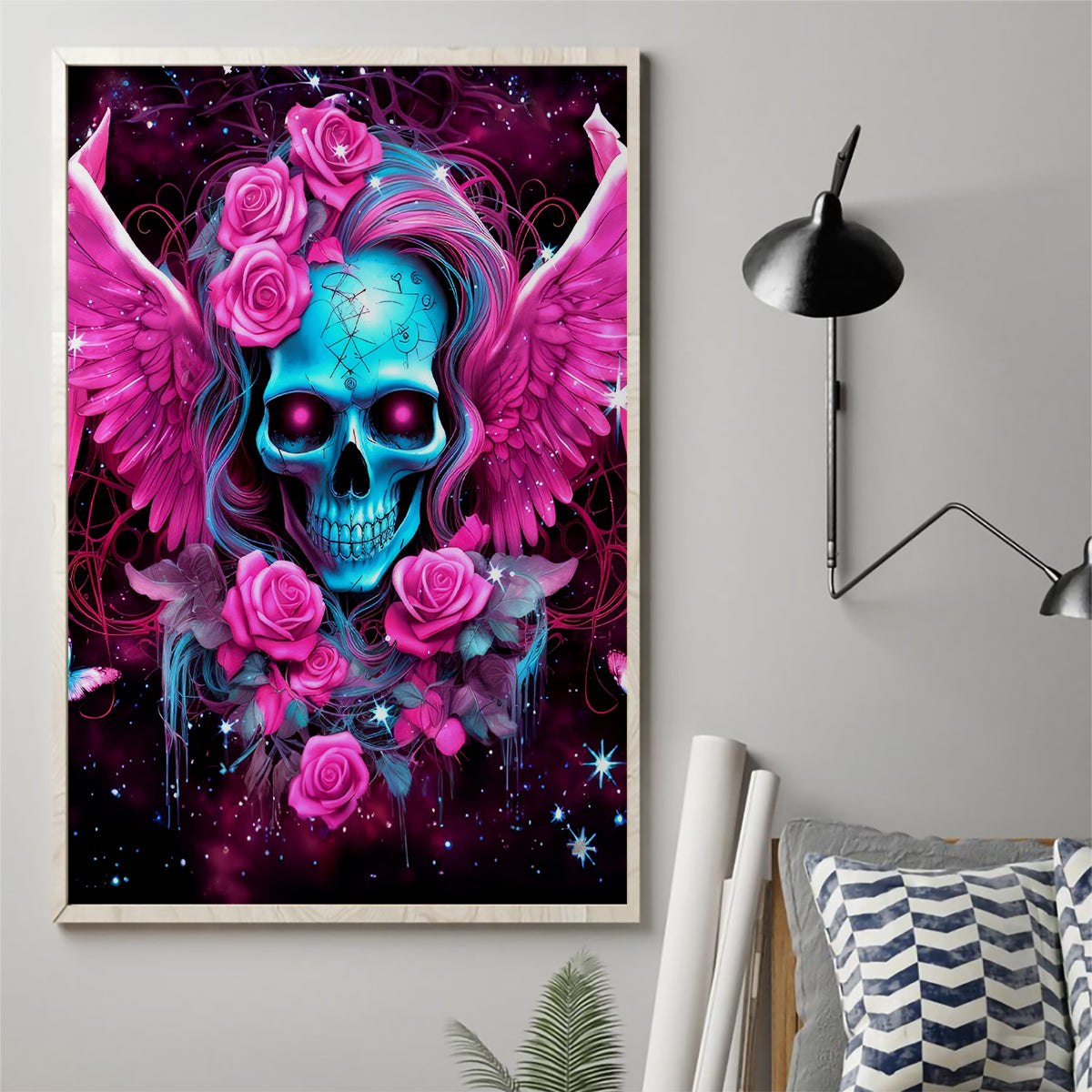 Skull Lady Canvas Wall Art In My Next Life I Want To Be The Karma Fairy - Wonder Print Shop