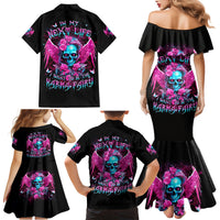 Skull Lady Family Matching Mermaid Dress and Hawaiian Shirt In My Next Life I Want To Be The Karma Fairy - Wonder Print Shop