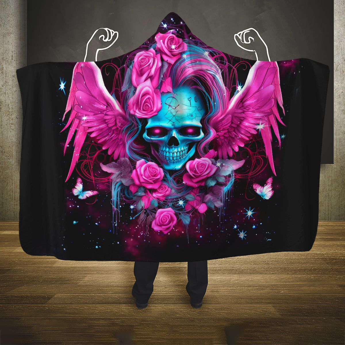 Skull Lady Hooded Blanket In My Next Life I Want To Be The Karma Fairy