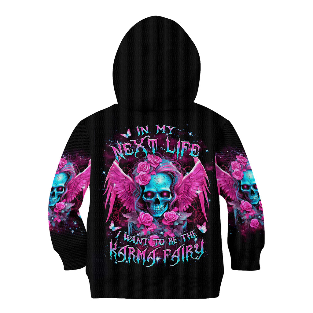 Skull Lady Kid Hoodie In My Next Life I Want To Be The Karma Fairy - Wonder Print Shop