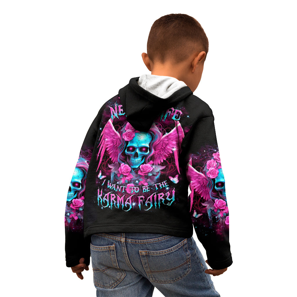 Skull Lady Kid Hoodie In My Next Life I Want To Be The Karma Fairy - Wonder Print Shop