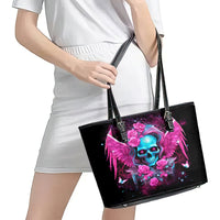 Skull Lady Leather Tote Bag In My Next Life I Want To Be The Karma Fairy - Wonder Print Shop
