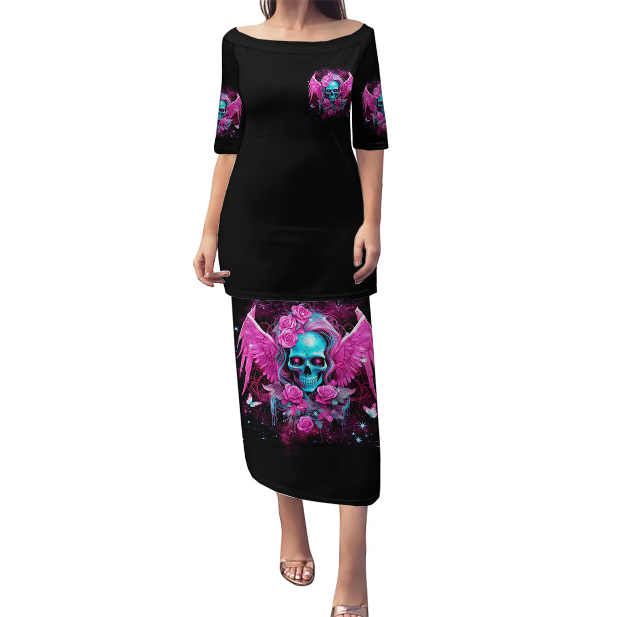 Skull Lady Puletasi In My Next Life I Want To Be The Karma Fairy - Wonder Print Shop