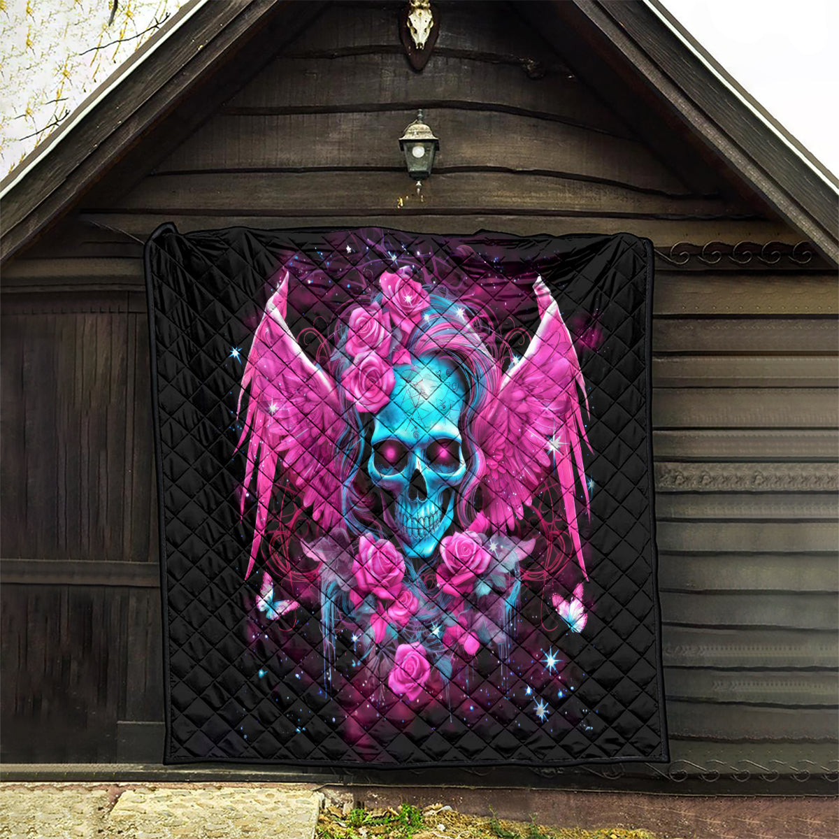 Skull Lady Quilt In My Next Life I Want To Be The Karma Fairy - Wonder Print Shop