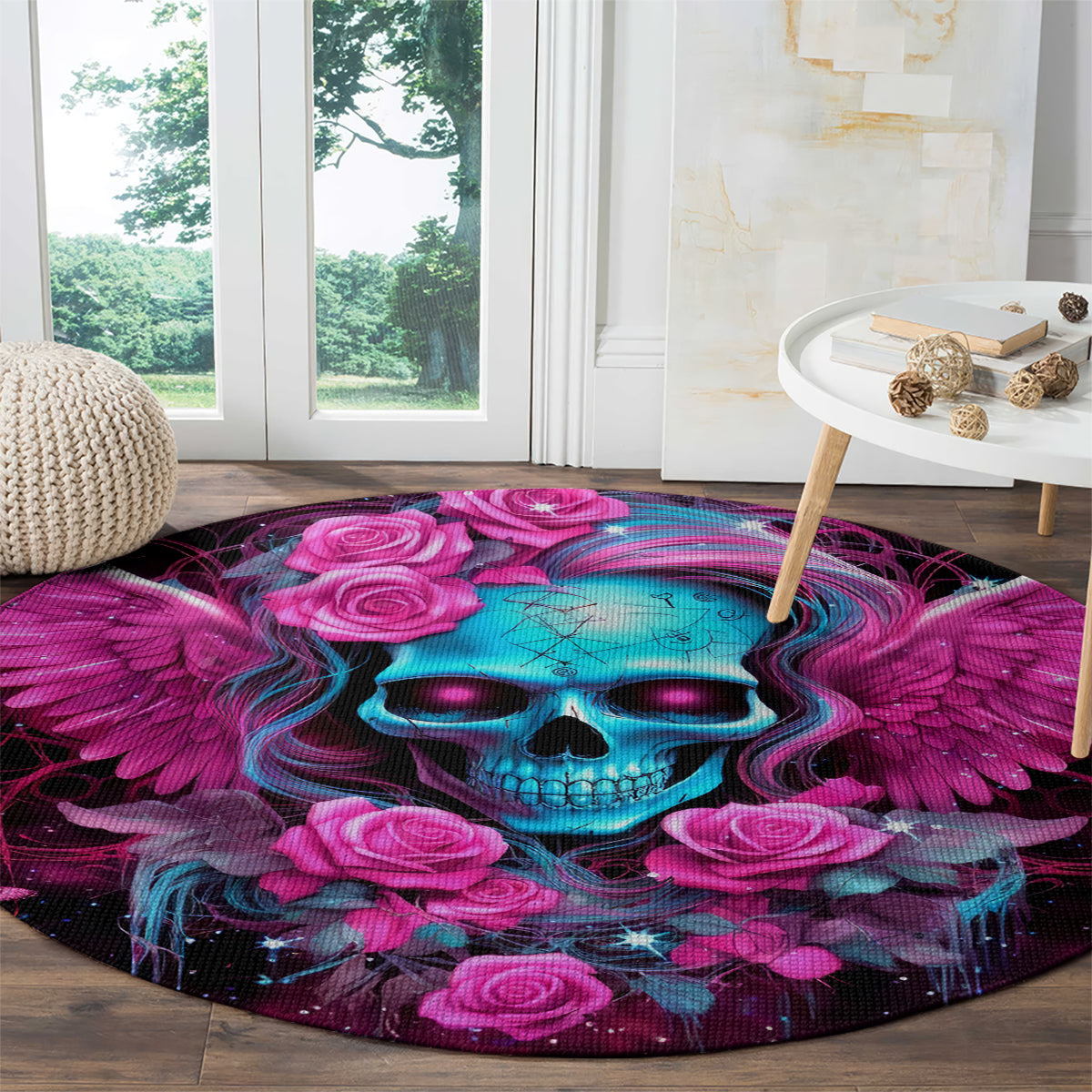 Skull Lady Round Carpet In My Next Life I Want To Be The Karma Fairy