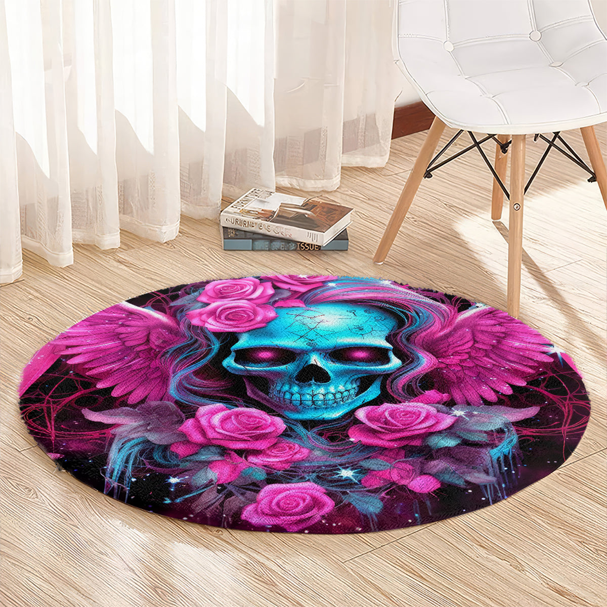 Skull Lady Round Carpet In My Next Life I Want To Be The Karma Fairy