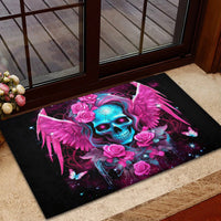 Skull Lady Rubber Doormat In My Next Life I Want To Be The Karma Fairy - Wonder Print Shop