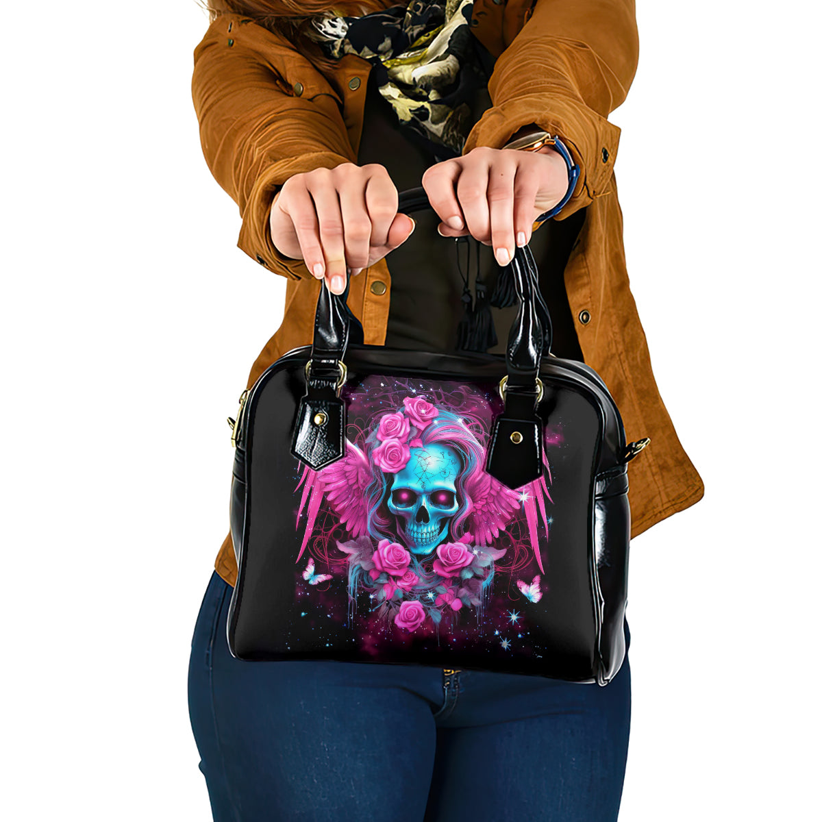 Skull Lady Shoulder Handbag In My Next Life I Want To Be The Karma Fairy