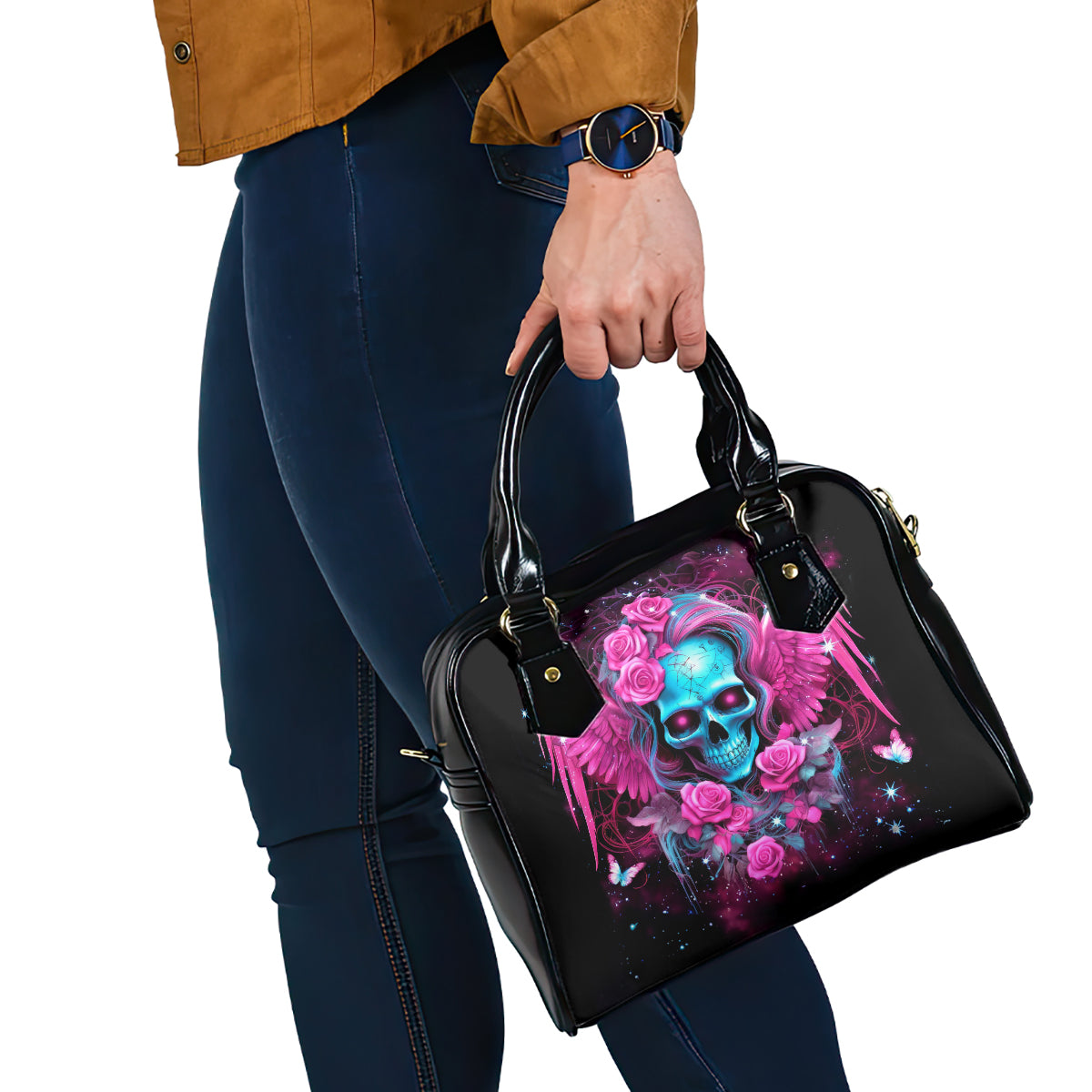 Skull Lady Shoulder Handbag In My Next Life I Want To Be The Karma Fairy