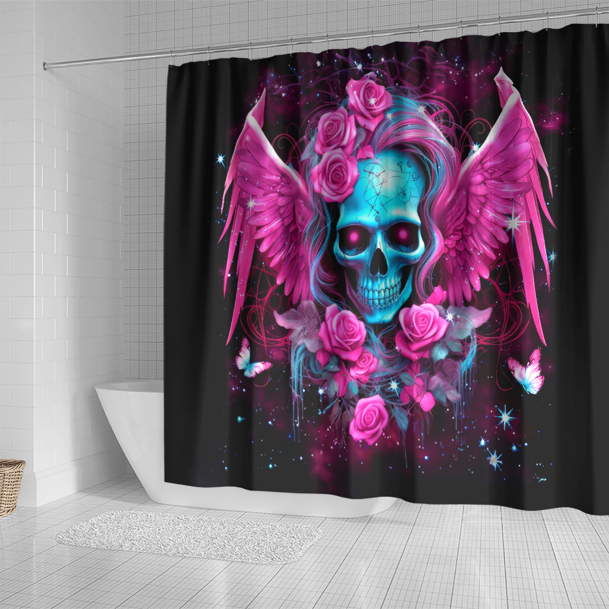 Skull Lady Shower Curtain In My Next Life I Want To Be The Karma Fairy
