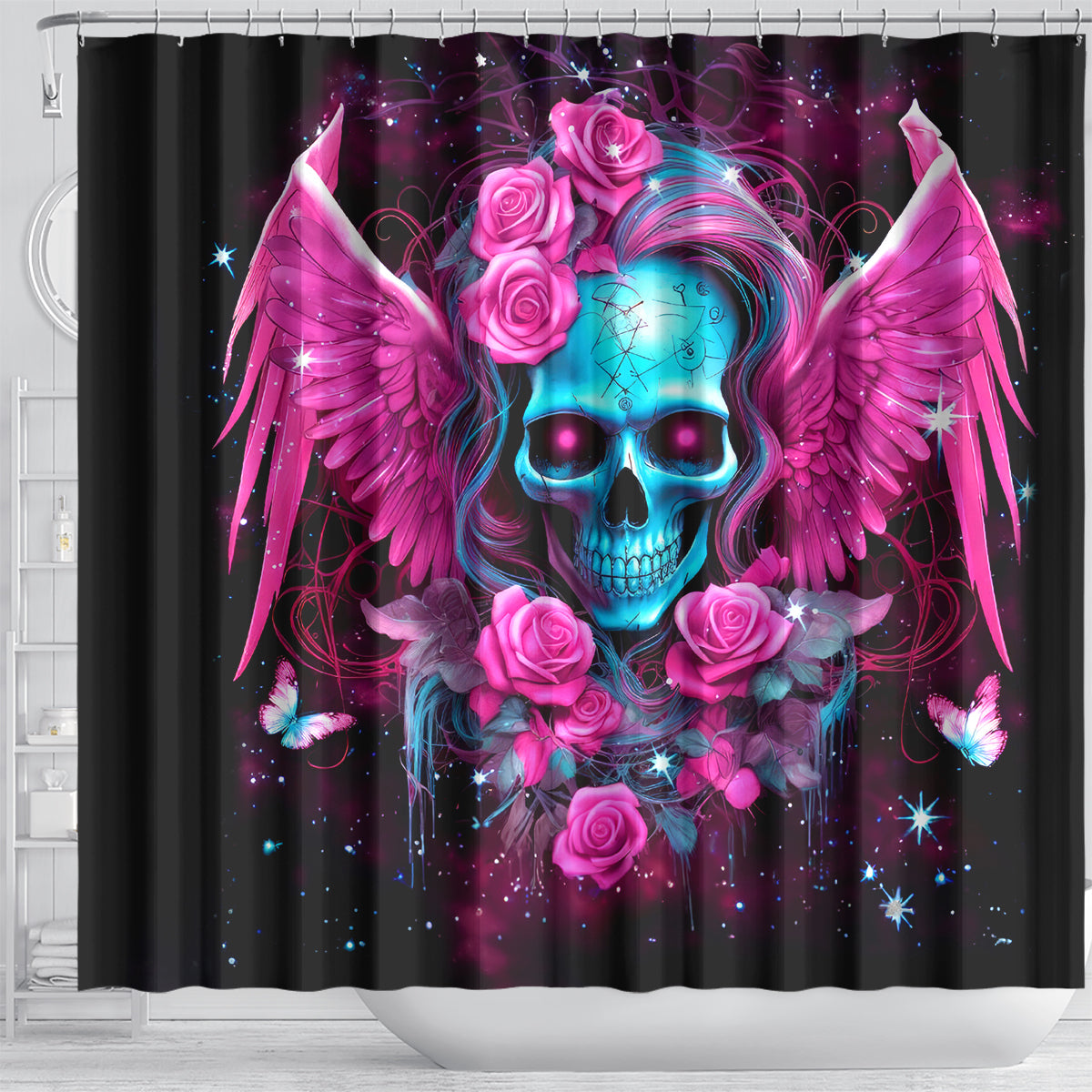 Skull Lady Shower Curtain In My Next Life I Want To Be The Karma Fairy