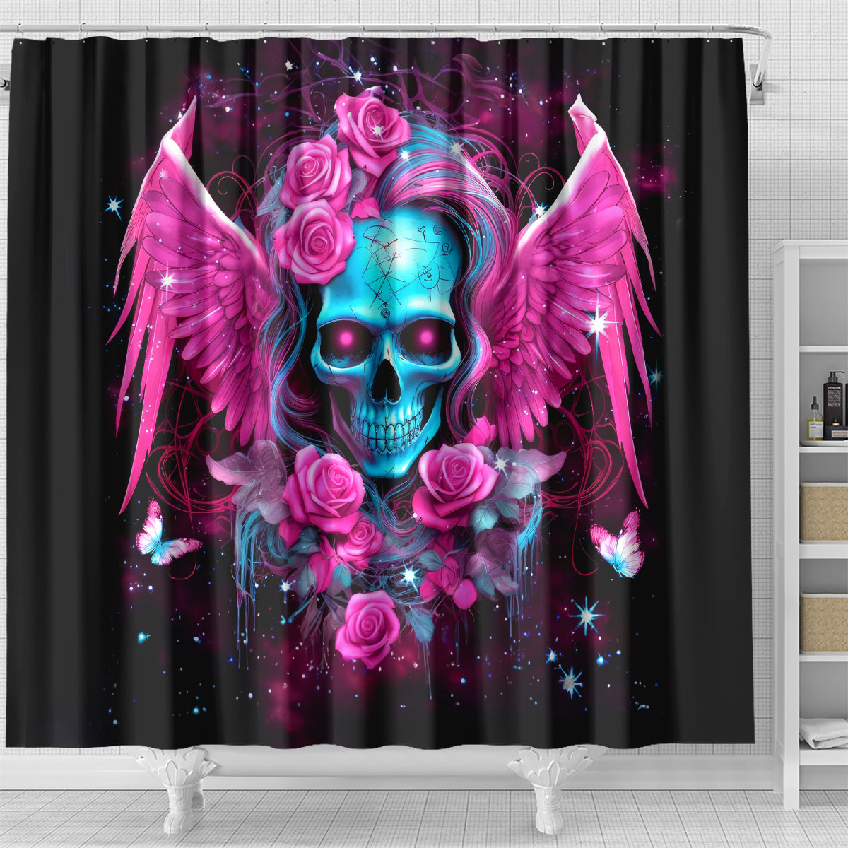 Skull Lady Shower Curtain In My Next Life I Want To Be The Karma Fairy