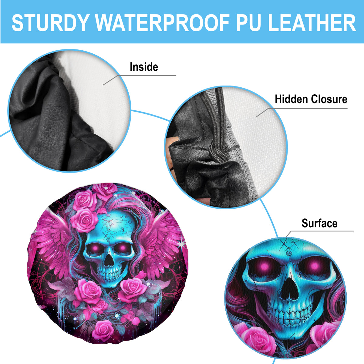 Skull Lady Spare Tire Cover In My Next Life I Want To Be The Karma Fairy - Wonder Print Shop