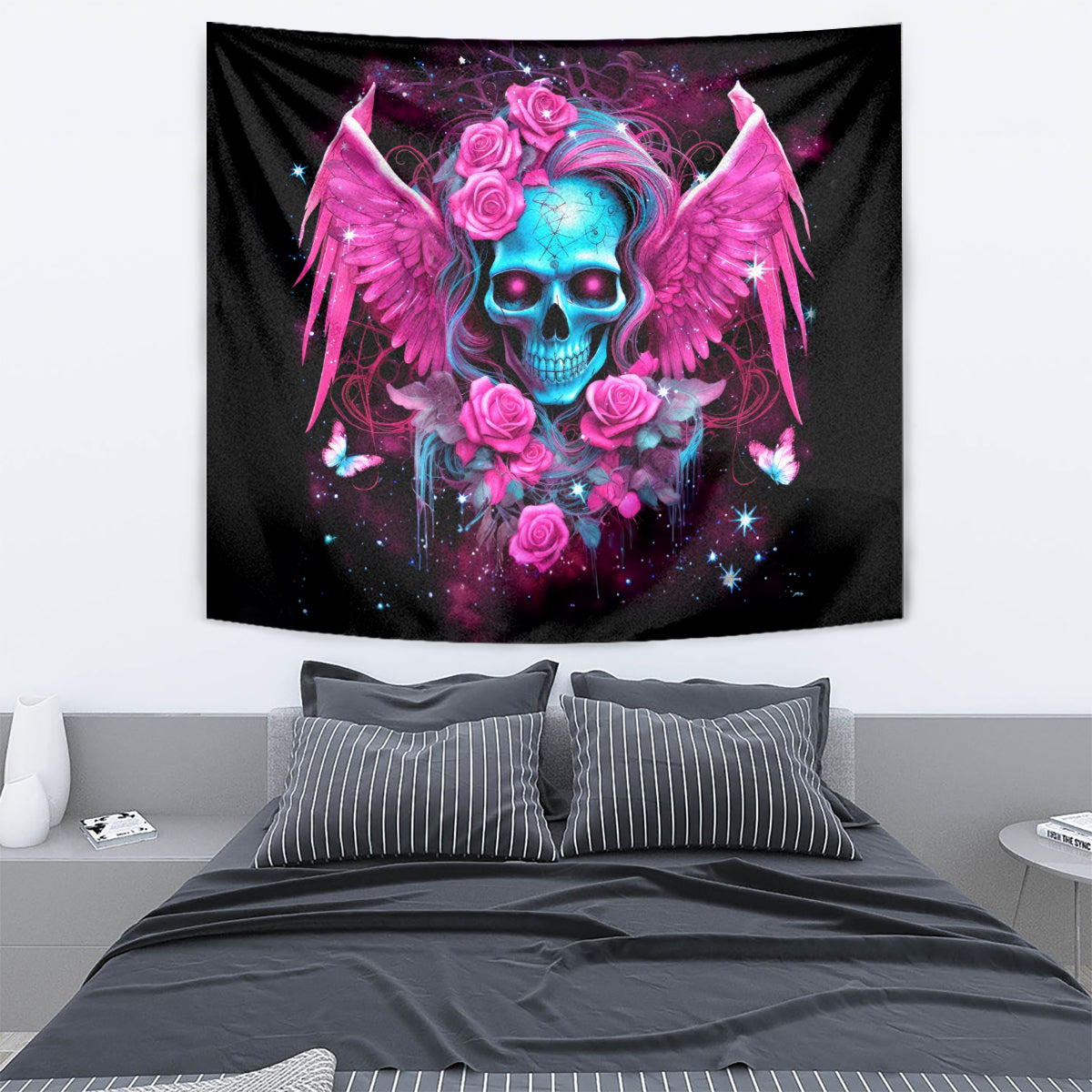 Skull Lady Tapestry In My Next Life I Want To Be The Karma Fairy - Wonder Print Shop
