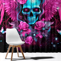 Skull Lady Window Curtain In My Next Life I Want To Be The Karma Fairy - Wonder Print Shop