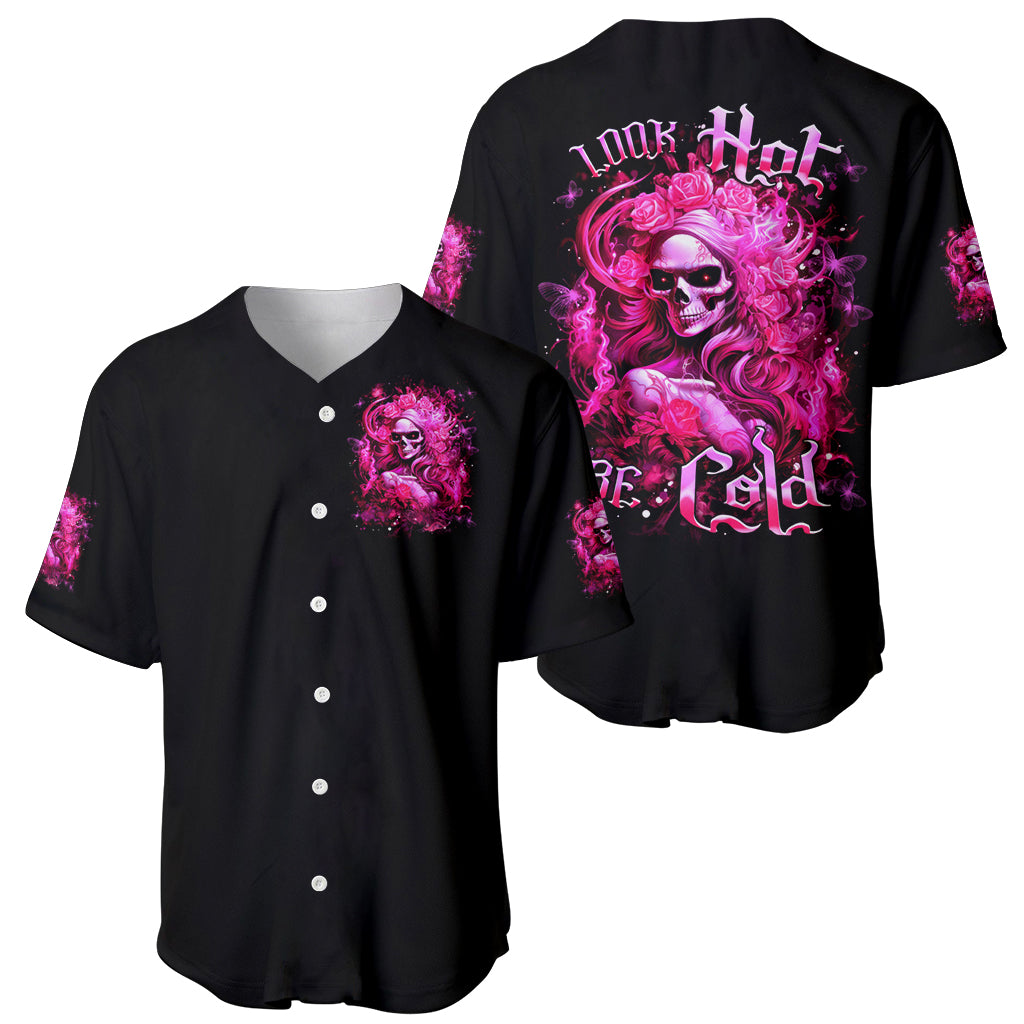 Skull Lady Baseball Jersey Look Hot Be Cold - Wonder Print Shop