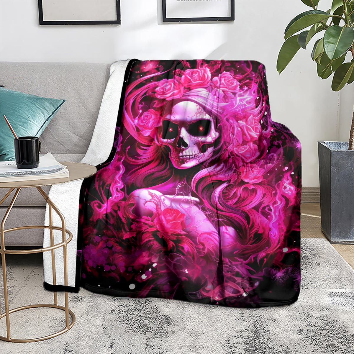 Skull Lady Blanket Look Hot Be Cold
