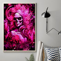 Skull Lady Canvas Wall Art Look Hot Be Cold - Wonder Print Shop