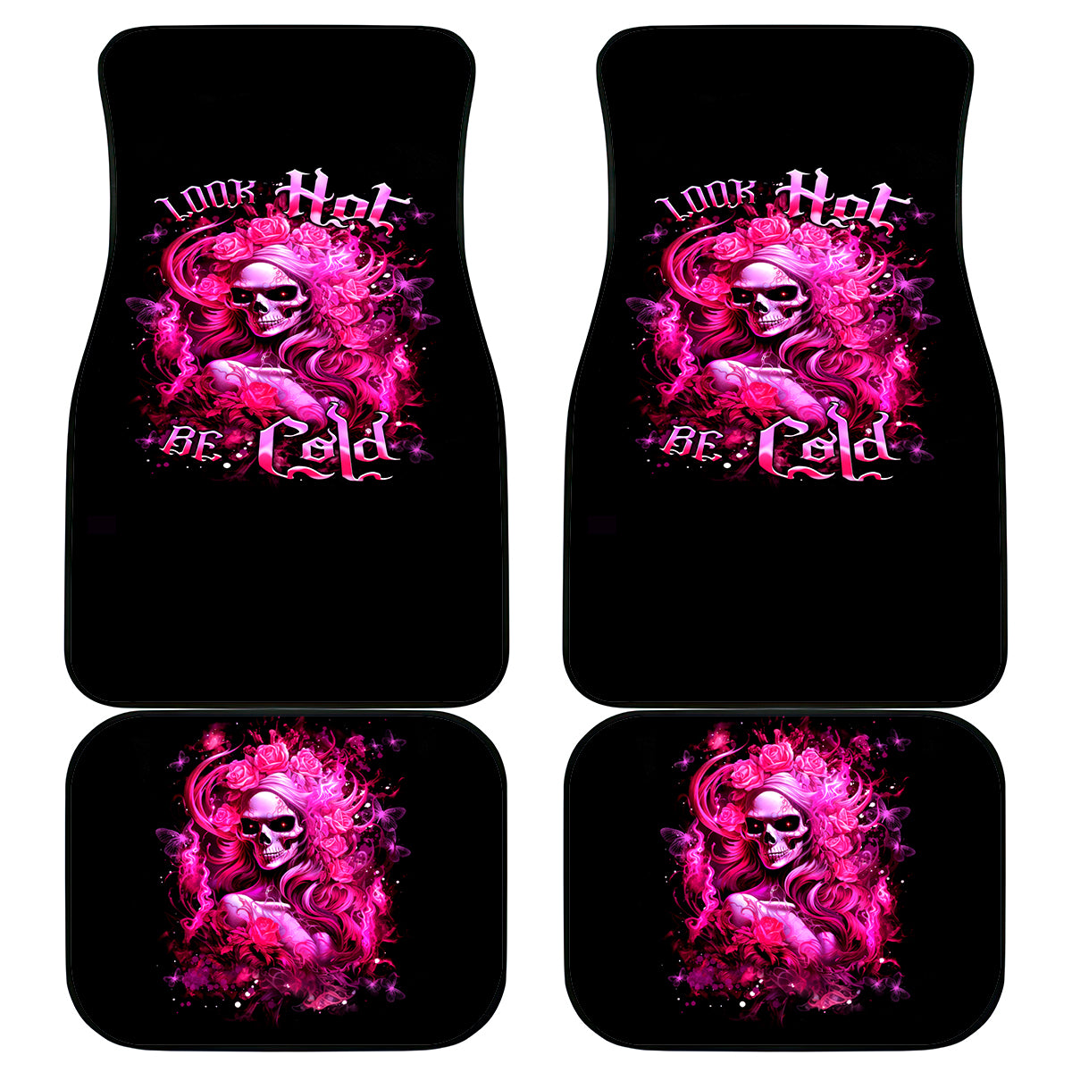 Skull Lady Car Mats Look Hot Be Cold - Wonder Print Shop