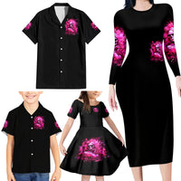 Skull Lady Family Matching Long Sleeve Bodycon Dress and Hawaiian Shirt Look Hot Be Cold - Wonder Print Shop