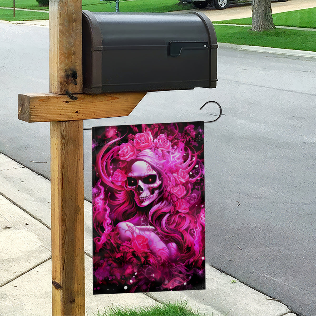 Skull Lady Garden Flag Look Hot Be Cold - Wonder Print Shop