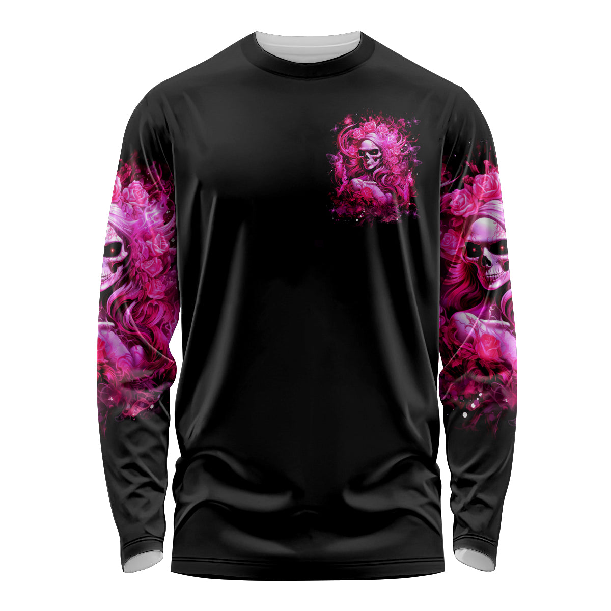 Skull Lady Long Sleeve Shirt Look Hot Be Cold - Wonder Print Shop