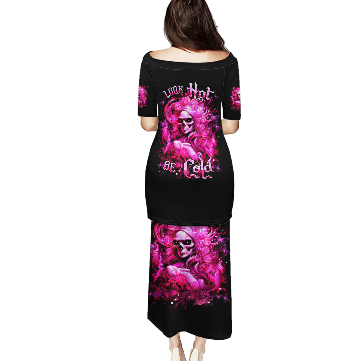 Skull Lady Puletasi Look Hot Be Cold - Wonder Print Shop