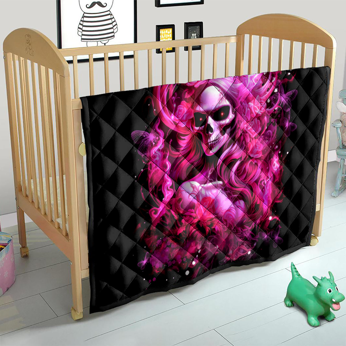 Skull Lady Quilt Look Hot Be Cold - Wonder Print Shop