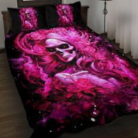 Skull Lady Quilt Bed Set Look Hot Be Cold - Wonder Print Shop