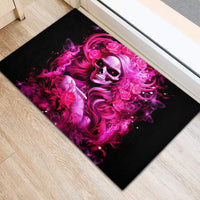 Skull Lady Rubber Doormat Look Hot Be Cold - Wonder Print Shop