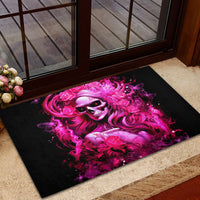 Skull Lady Rubber Doormat Look Hot Be Cold - Wonder Print Shop