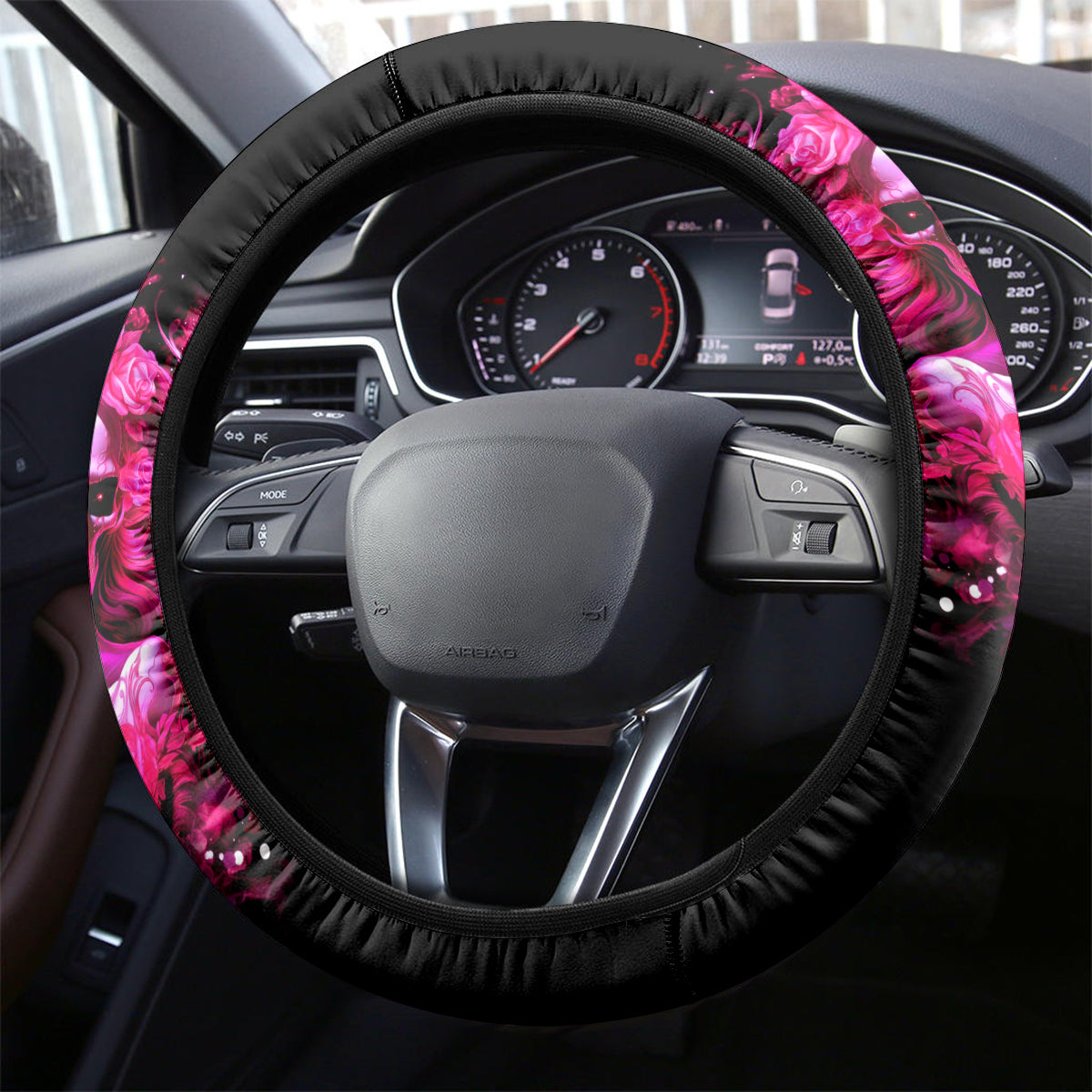 Skull Lady Steering Wheel Cover Look Hot Be Cold - Wonder Print Shop