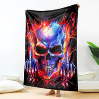 Flame Skull Blanket My Give A Fuck Is Broken But My Go Fuck Yourself Is Fully Functional DT01