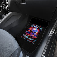 Flame Skull Car Mats My Give A Fuck Is Broken But My Go Fuck Yourself Is Fully Functional - Wonder Print Shop