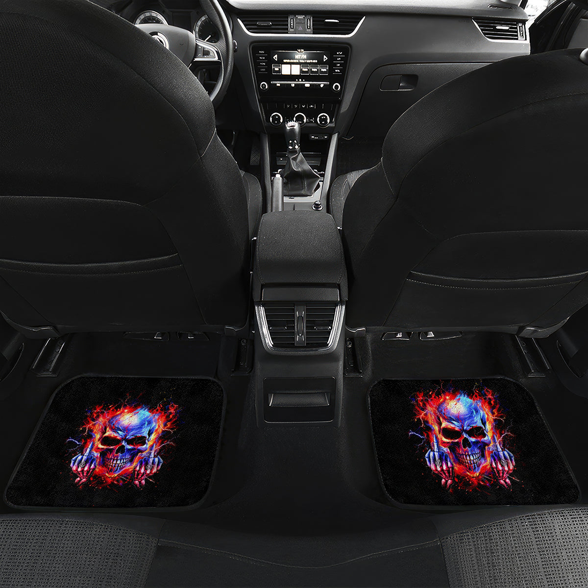 Flame Skull Car Mats My Give A Fuck Is Broken But My Go Fuck Yourself Is Fully Functional - Wonder Print Shop