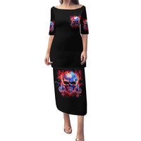 Flame Skull Family Matching Puletasi and Hawaiian Shirt My Give A Fuck Is Broken But My Go Fuck Yourself Is Fully Functional - Wonder Print Shop