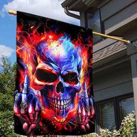 Flame Skull Garden Flag My Give A Fuck Is Broken But My Go Fuck Yourself Is Fully Functional - Wonder Print Shop