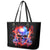 Flame Skull Leather Tote Bag My Give A Fuck Is Broken But My Go Fuck Yourself Is Fully Functional - Wonder Print Shop